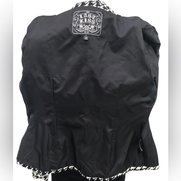 Houndstooth Double Breasted Coat Sz S - Picture 5 of 8